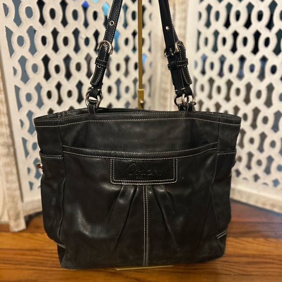 Coach Vintage Black Leather Hand Bag - Picture 1 of 16